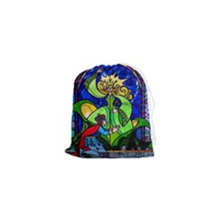 Beauty Stained Glass Rose Drawstring Pouch (xs) by Cowasu