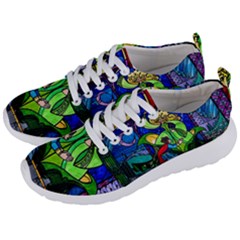 Beauty Stained Glass Rose Men s Lightweight Sports Shoes by Cowasu