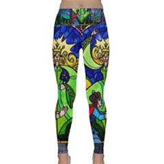 Beauty Stained Glass Rose Lightweight Velour Classic Yoga Leggings by Cowasu