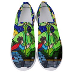 Beauty Stained Glass Rose Men s Slip On Sneakers by Cowasu