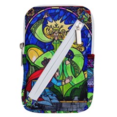 Beauty Stained Glass Rose Belt Pouch Bag (small) by Cowasu