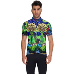 Beauty Stained Glass Rose Men s Short Sleeve Cycling Jersey by Cowasu