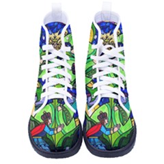 Beauty Stained Glass Rose Women s High-top Canvas Sneakers