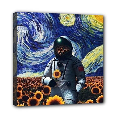 Starry Surreal Psychedelic Astronaut Space Mini Canvas 8  X 8  (stretched) by Cowasu