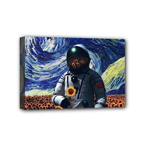 Starry Surreal Psychedelic Astronaut Space Mini Canvas 6  X 4  (stretched) by Cowasu