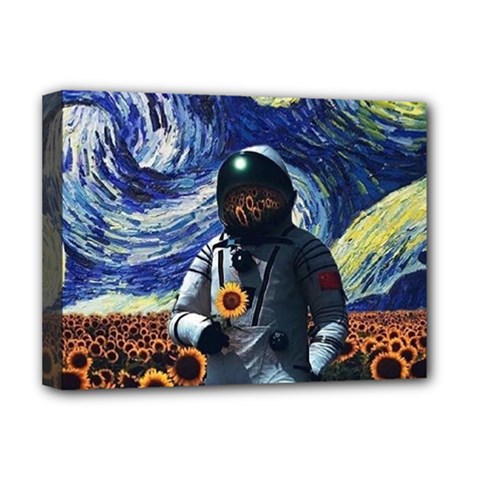 Starry Surreal Psychedelic Astronaut Space Deluxe Canvas 16  X 12  (stretched)  by Cowasu