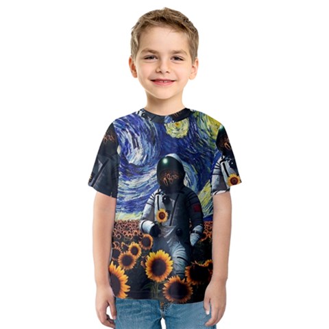 Starry Surreal Psychedelic Astronaut Space Kids  Sport Mesh Tee by Cowasu