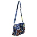 Starry Surreal Psychedelic Astronaut Space Shoulder Bag with Back Zipper View1