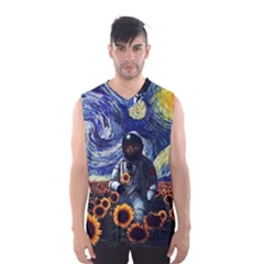 Starry Surreal Psychedelic Astronaut Space Men s Basketball Tank Top by Cowasu