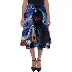 Starry Surreal Psychedelic Astronaut Space Perfect Length Midi Skirt by Cowasu