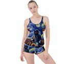 Starry Surreal Psychedelic Astronaut Space Boyleg Tankini Set  View1