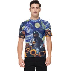 Starry Surreal Psychedelic Astronaut Space Men s Short Sleeve Rash Guard by Cowasu