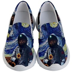 Starry Surreal Psychedelic Astronaut Space Kids Lightweight Slip Ons by Cowasu