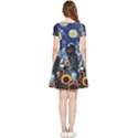 Starry Surreal Psychedelic Astronaut Space Inside Out Cap Sleeve Dress View2