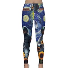 Starry Surreal Psychedelic Astronaut Space Lightweight Velour Classic Yoga Leggings by Cowasu