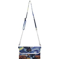 Starry Surreal Psychedelic Astronaut Space Mini Crossbody Handbag by Cowasu