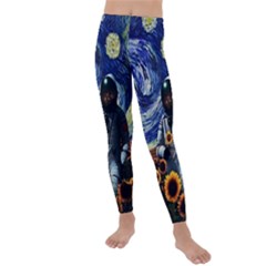 Starry Surreal Psychedelic Astronaut Space Kids  Lightweight Velour Leggings by Cowasu