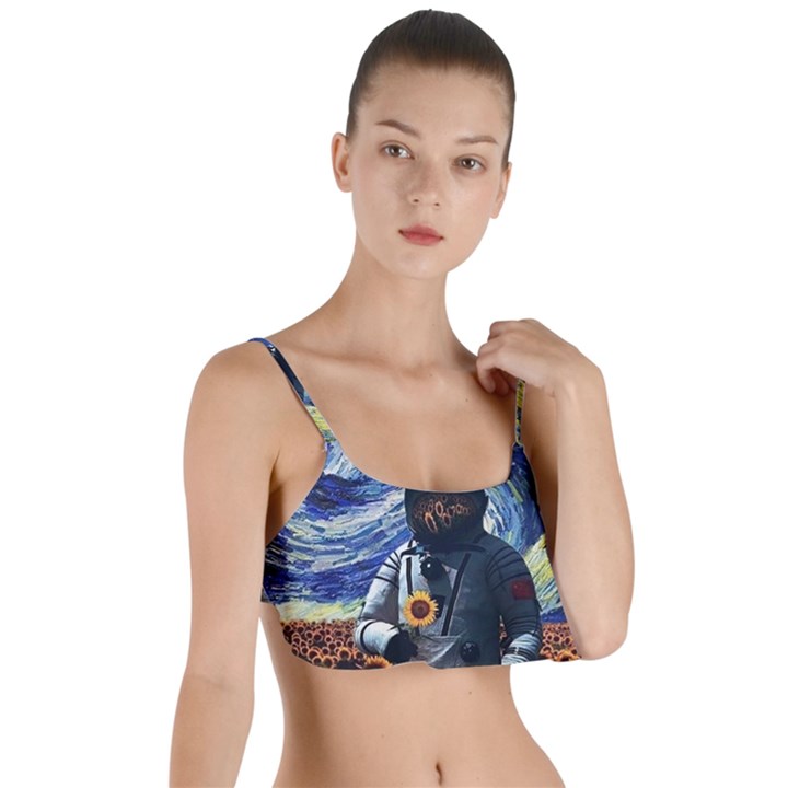 Starry Surreal Psychedelic Astronaut Space Layered Top Bikini Top 