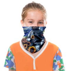 Starry Surreal Psychedelic Astronaut Space Face Covering Bandana (kids) by Cowasu