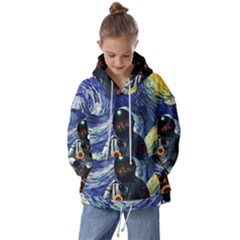 Starry Surreal Psychedelic Astronaut Space Kids  Oversized Hoodie