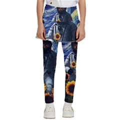 Starry Surreal Psychedelic Astronaut Space Kids  Skirted Pants by Cowasu