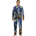 Starry Surreal Psychedelic Astronaut Space Men s Long Sleeve Velvet Pocket Pajamas Set View1