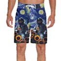 Starry Surreal Psychedelic Astronaut Space Men s Beach Shorts View1