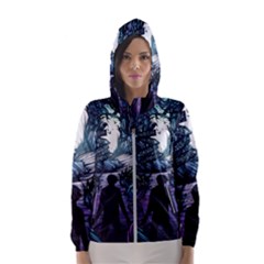 Horror Psychedelic Art Women s Hooded Windbreaker