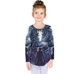 Horror Psychedelic Art Kids  Long Sleeve Tee