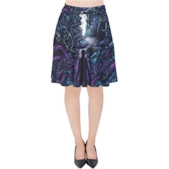 Horror Psychedelic Art Velvet High Waist Skirt by Cowasu