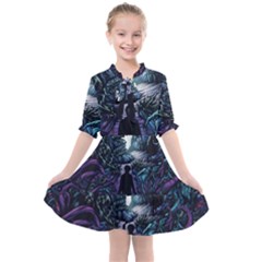 Horror Psychedelic Art Kids  All Frills Chiffon Dress by Cowasu