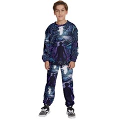 Horror Psychedelic Art Kids  Sweatshirt Set by Cowasu