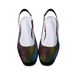 Red Peacock Feather Women s Classic Slingback Heels