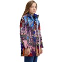 Beauty Stained Glass Castle Building Kids  Hooded Longline Puffer Jacket View2