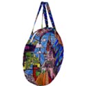 Beauty Stained Glass Castle Building Giant Round Zipper Tote View3