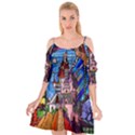 Beauty Stained Glass Castle Building Cutout Spaghetti Strap Chiffon Dress View1