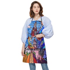 Beauty Stained Glass Castle Building Pocket Apron by Cowasu