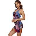 Beauty Stained Glass Castle Building Sleeveless Wide Square Neckline Ruched Bodycon Dress View2