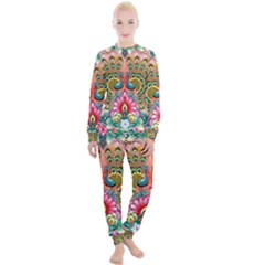 Pink Peacock Bird Pattern Texture Women s Lounge Set by Cowasu