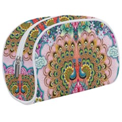 Pink Peacock Bird Pattern Texture Make Up Case (medium) by Cowasu