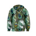 Peacock Feathers Feather Blue Green Kids  Pullover Hoodie View2