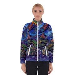 Psychedelic Landscape Women s Bomber Jacket