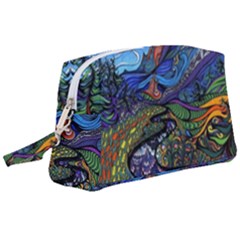 Psychedelic Landscape Wristlet Pouch Bag (large) by Cowasu