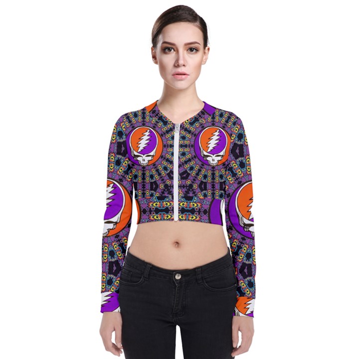 Gratefuldead Grateful Dead Pattern Long Sleeve Zip Up Bomber Jacket