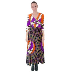 Gratefuldead Grateful Dead Pattern Button Up Maxi Dress by Cowasu