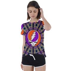 Gratefuldead Grateful Dead Pattern Short Sleeve Open Back Tee by Cowasu