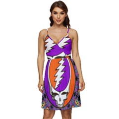 Gratefuldead Grateful Dead Pattern V-neck Pocket Summer Dress  by Cowasu