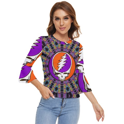 Gratefuldead Grateful Dead Pattern Bell Sleeve Top by Cowasu