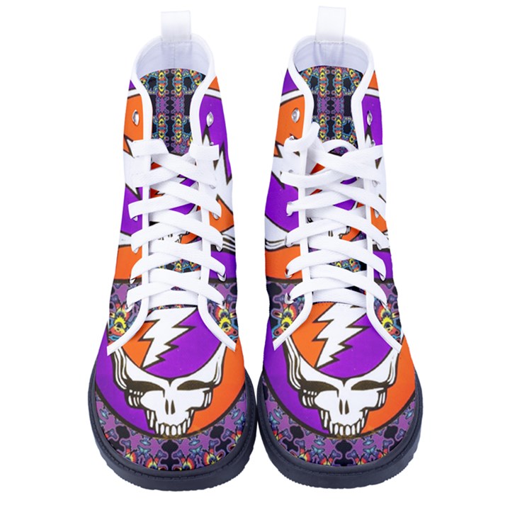 Gratefuldead Grateful Dead Pattern Women s High-Top Canvas Sneakers