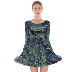 Dark Psychedelic Long Sleeve Skater Dress by Cowasu